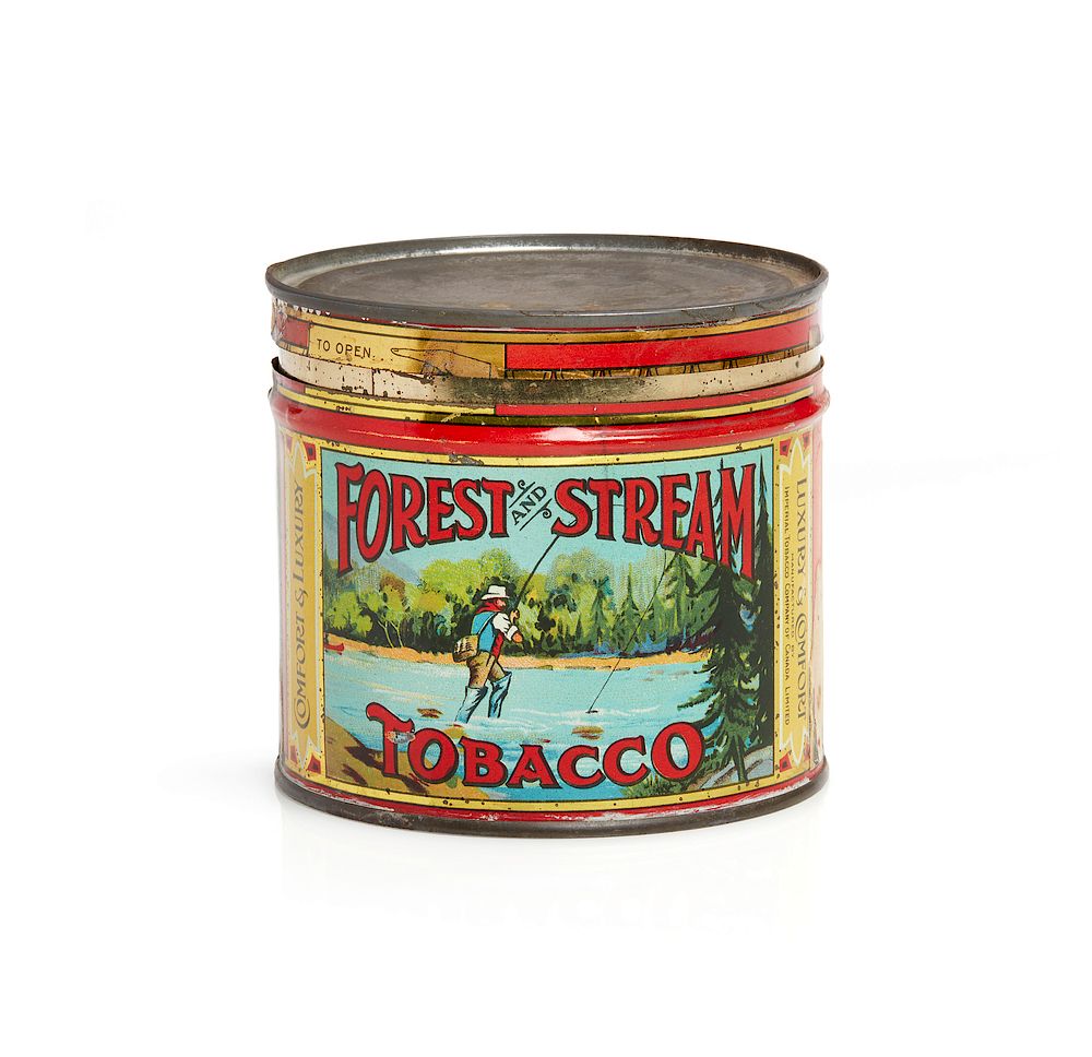 Appraisal: Forest and Stream Tobacco Tin Round tin of Forest and