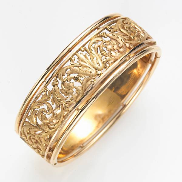 Appraisal: An eighteen karat gold bangle bracelet French weighing approximately gr