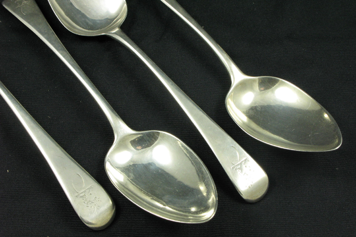 Appraisal: A SET OF FOUR ENGLISH GEORGE III STERLING SILVER TABLESPOONS