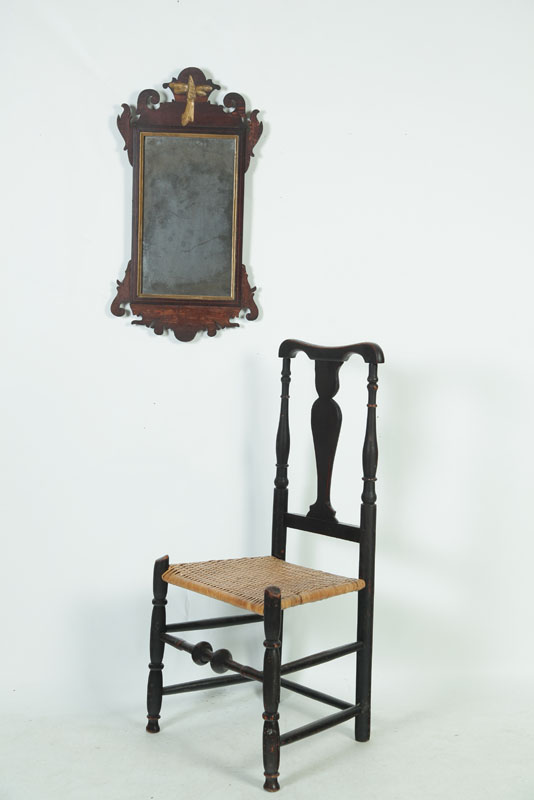 Appraisal: MIRROR AND COUNTRY QUEEN ANNE SIDE CHAIR American nd half-