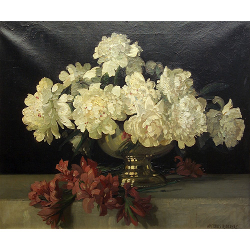 Appraisal: Herbert Davis Richter British - Peonies and Gladiola oil on