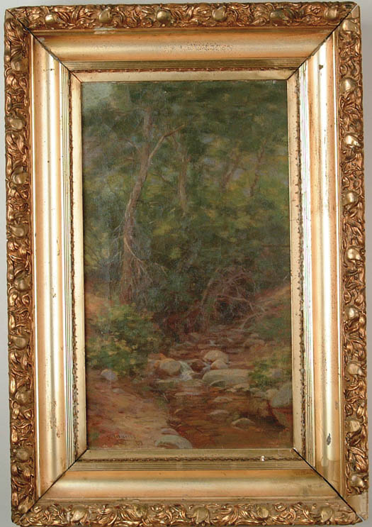 Appraisal: WILLIS A ADAMS American - THE BROOK Rectangular oil on