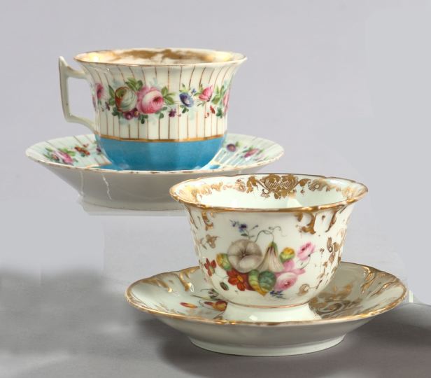 Appraisal: Group of Two Porcelain Bread-and-Milk Cups and Saucers third quarter