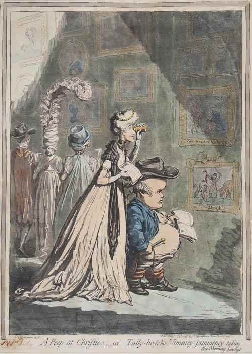 Appraisal: James Gillray A Peep at Christies or Tally-ho his Nimeny-pimmeney