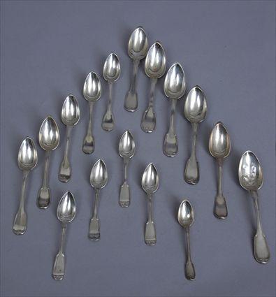 Appraisal: ASSEMBLED GROUP OF FRENCH ARMORIAL OR MONOGRAMMED SILVER SPOONS In