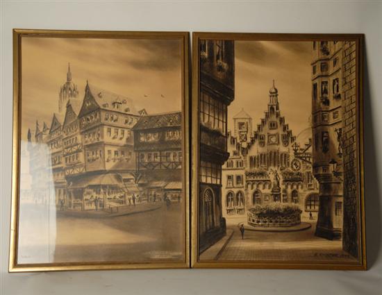 Appraisal: Alfred Richter b Germany A Pair of Views of German