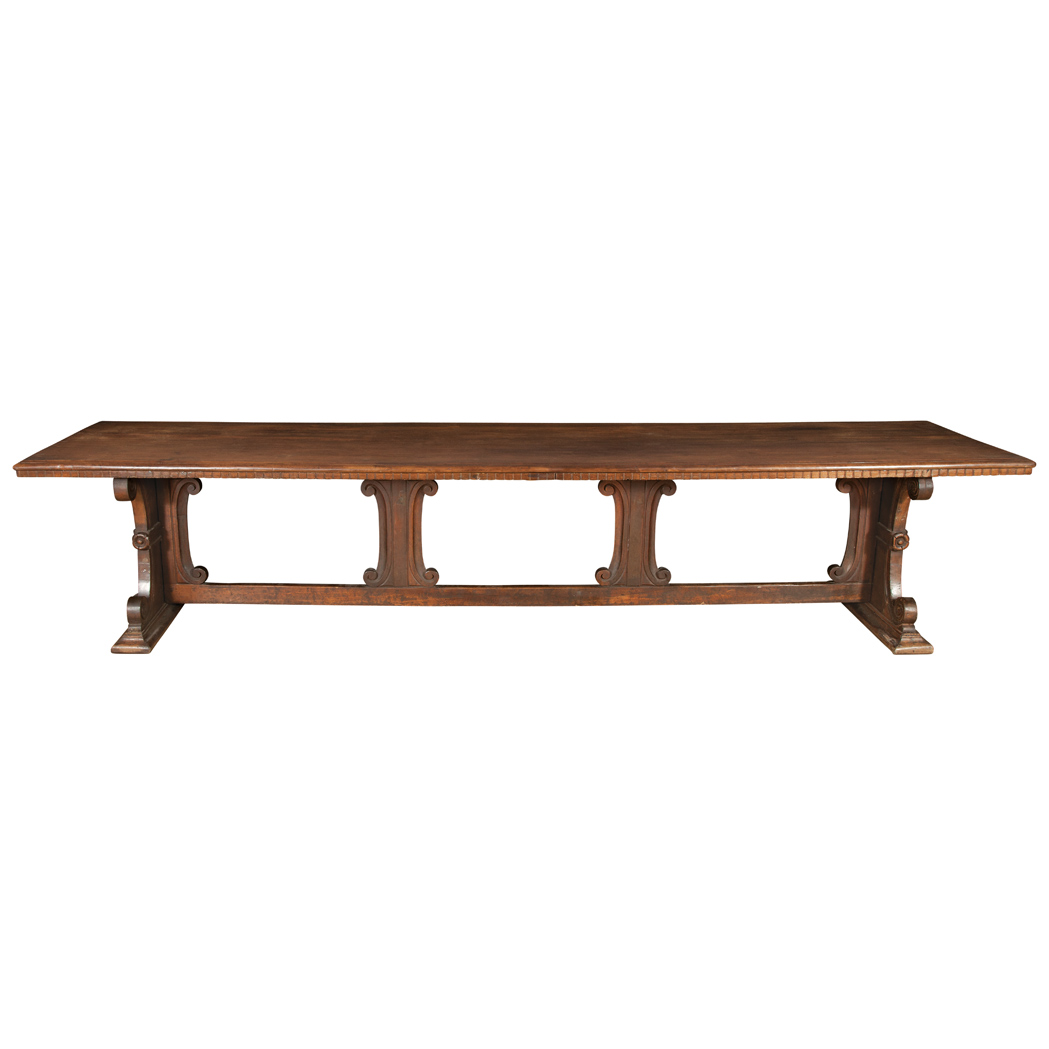 Appraisal: Italian Renaissance Style Walnut Refectory Table th Century The rectangular