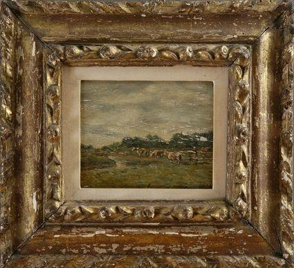 Appraisal: AFTER EUGENE BOUDIN UNTITLED COWS GRAZING Oil on panel bearing