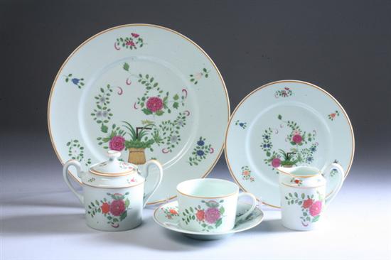 Appraisal: -PIECE LIMOGES PORCELAIN DINNER SERVICE Panier Chinois - Chinese Basket