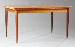 Appraisal: Danish Modern Style Carved Teak Draw Leaf Dining T Danish