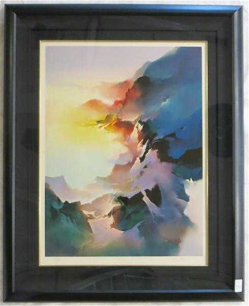 Appraisal: THOMAS LEUNG PRINT China born Landscape Image measures x pencil