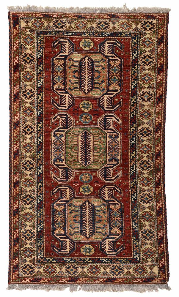 Appraisal: Persian Rug th century three central medallions on a red