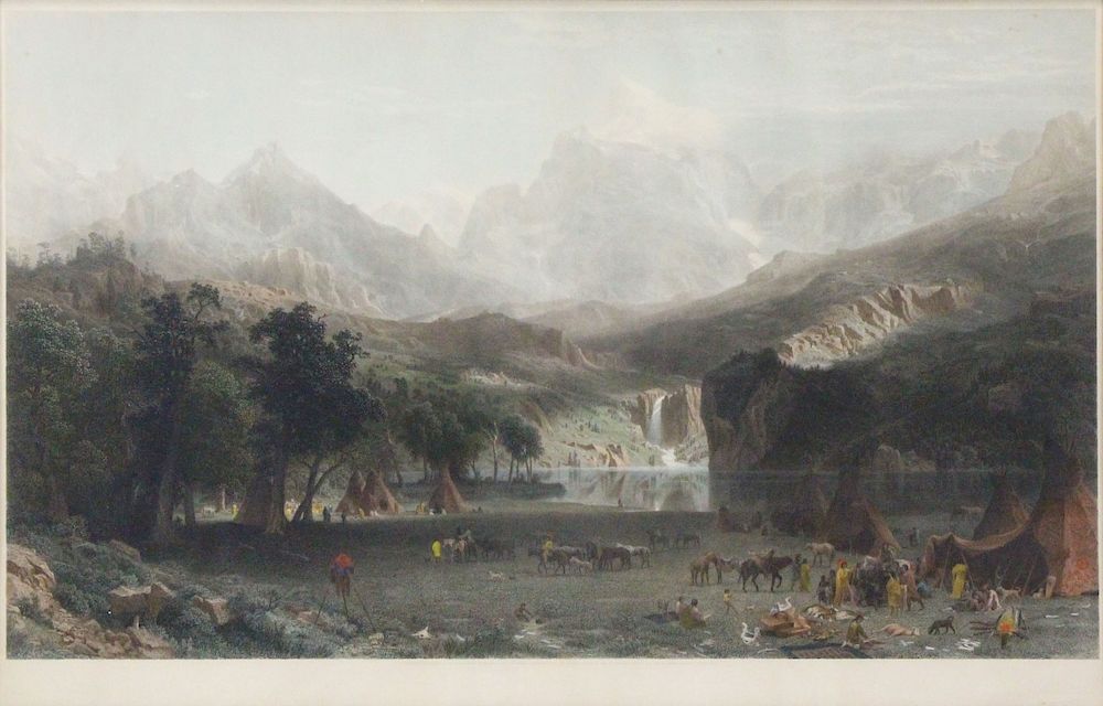 Appraisal: AFTER ALBERT BIERSTADT Hand Colored Engraving The Rocky Mountains Lander's