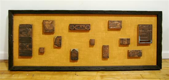 Appraisal: A Collection of Twelve Printers Blocks Height of frame inches