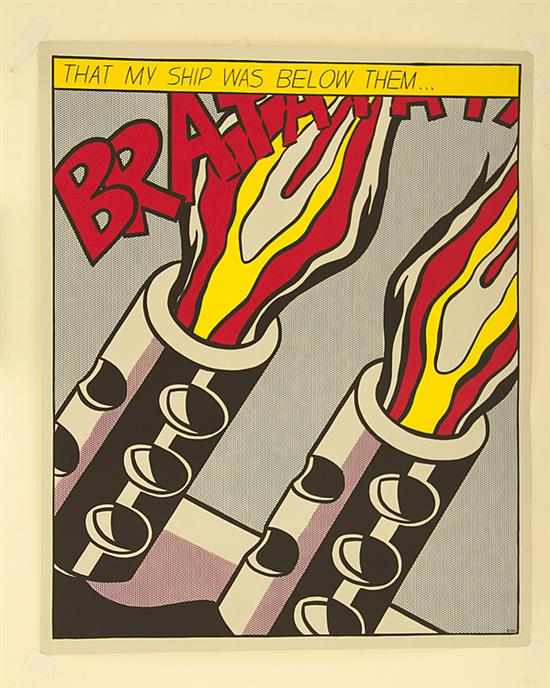 Appraisal: Roy Lichtenstein New York - AS I OPENED FIRE triptych