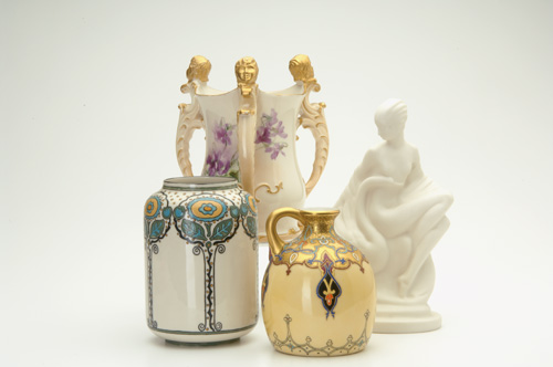 Appraisal: LENOX WILLETS BELLEEK Four pieces Lenox Leda and the Swan