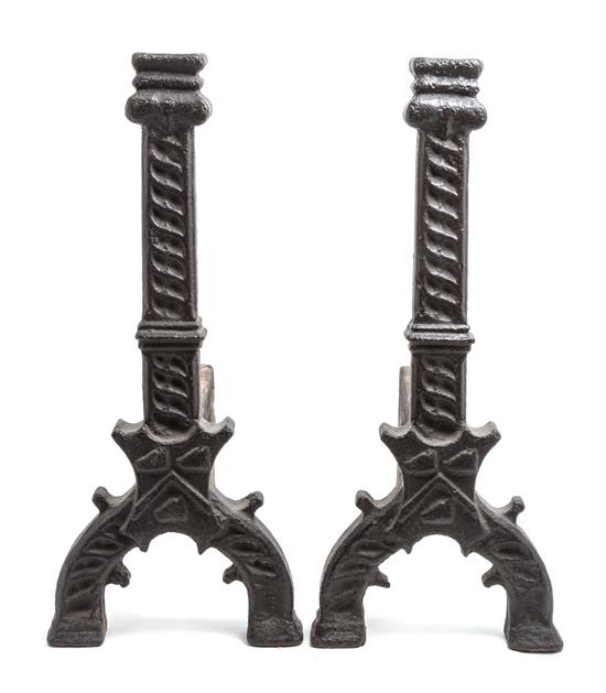 Appraisal: Sale Lot A Pair of English Cast Iron Andirons each