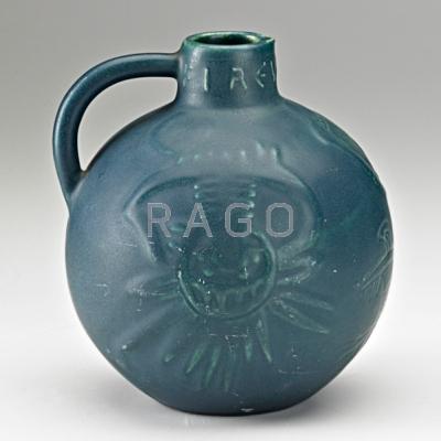 Appraisal: VAN BRIGGLE Early jug in matte blue glaze Firewater Colorado