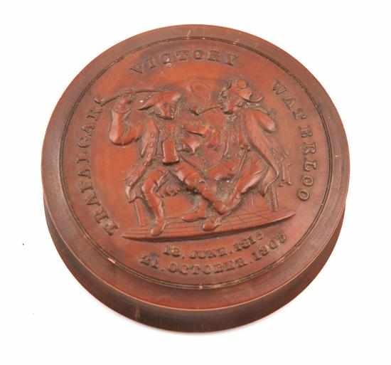 Appraisal: A George III Trafalgar Victory at Waterloo commemorative snuff box