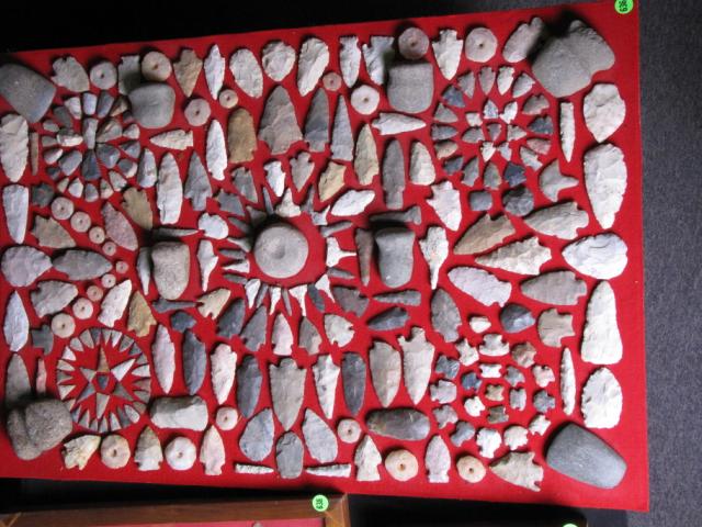 Appraisal: Board with points blades celts grooved axes discoidal beads drills