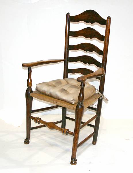 Appraisal: An English Windsor side chair together with an English ladderback