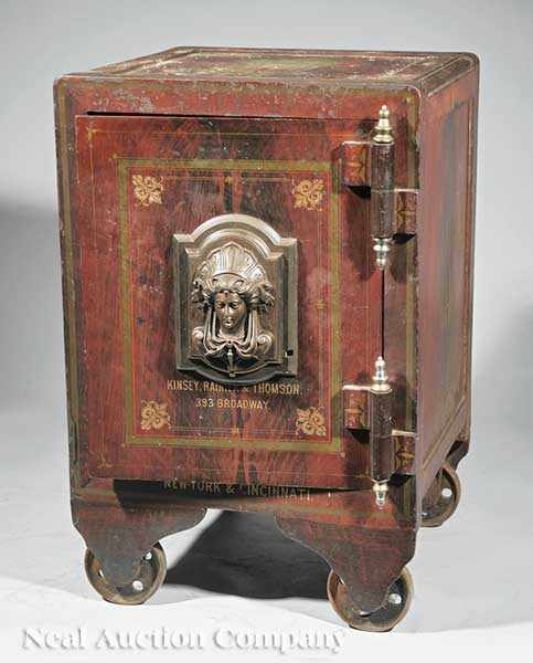 Appraisal: A Renaissance Revival Faux Bois and Gilt-Stenciled Iron Safe Kinsey