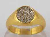 Appraisal: An carat gold pave set diamond ring size O gms