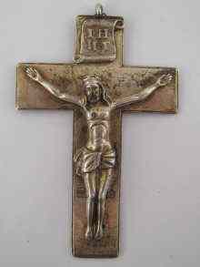 Appraisal: A Russian hallmarked silver crucifix dated maker F N with