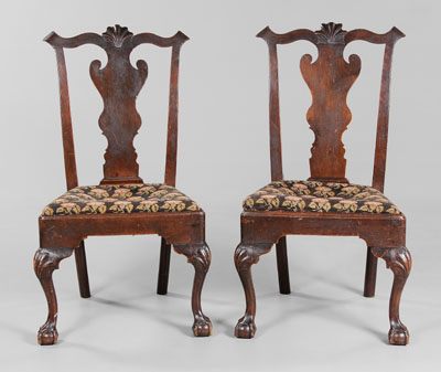 Appraisal: Fine Pair Chippendale Side Chairs Pennsylvania - in original surface