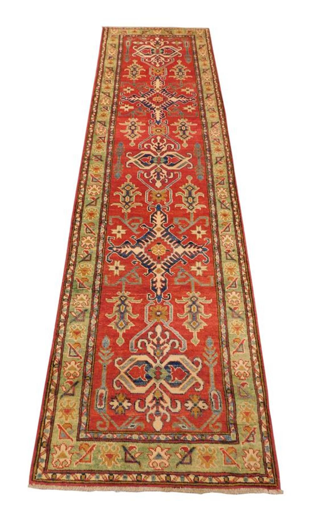 Appraisal: RUG Uzbek Kazak runner ' x ' hand-knotted wool on