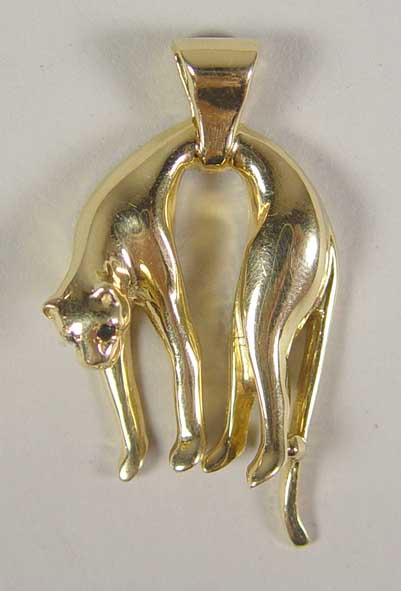 Appraisal: k Yellow Gold Cartier-Style Panther Pendant k yellow gold grams