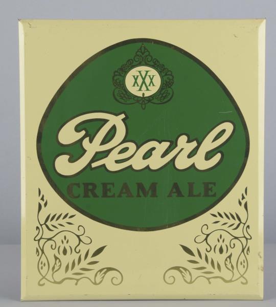 Appraisal: A Pearl Cream Ale Tin Beer Advertising Sign This lithograph