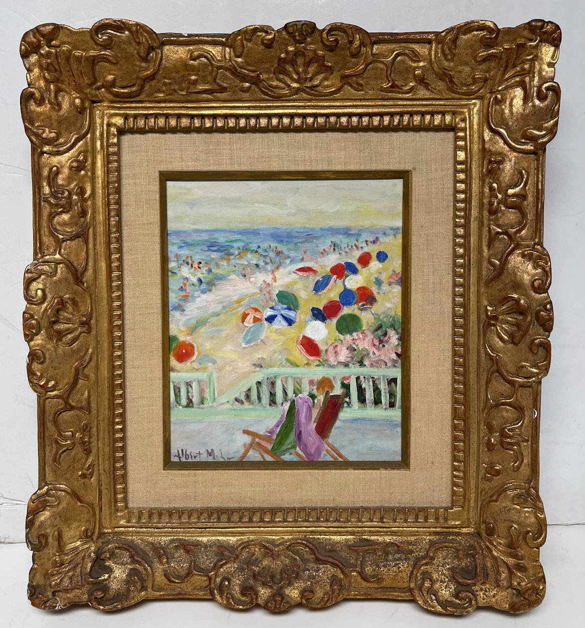 Appraisal: MOHR Albert American French b Beach Painting from the Veranda