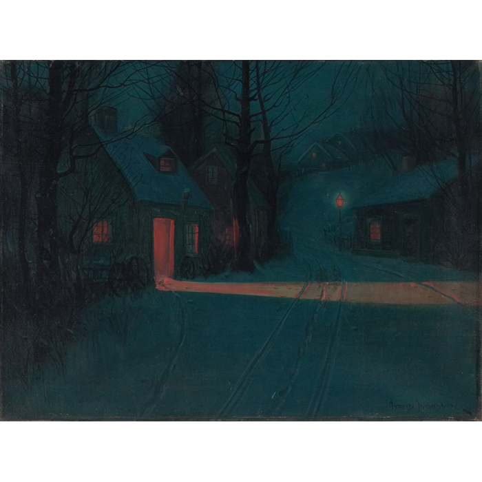 Appraisal: Svend Rasmussen Svendsen American Norwegian - ''Cabins at Night ''