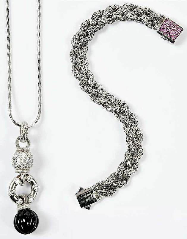 Appraisal: John Hardy Bracelet and Judith Ripka Necklace bracelet pink diamonds