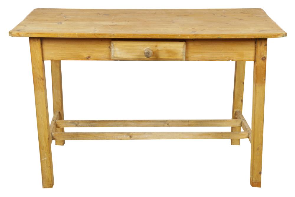 Appraisal: RUSTIC PINE TABLElate th century with one drawer inches wide