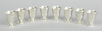 Appraisal: A Set of Eight Sterling Silver Tumblers by Kirk Son