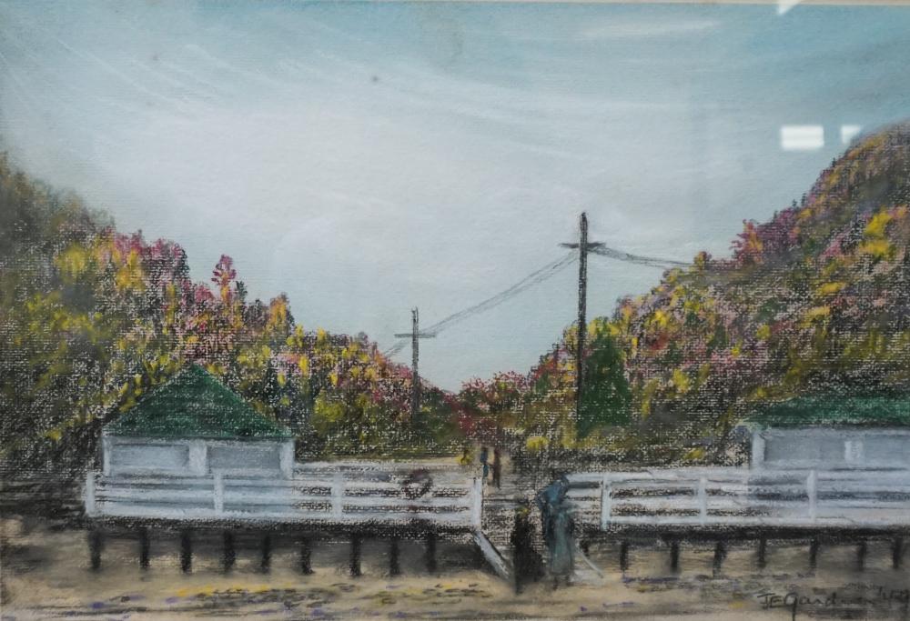 Appraisal: J EUGENE GARDNER AMERICAN - LONG ISLAND RAILROAD PASTEL ON