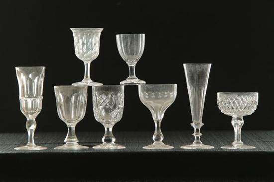 Appraisal: EIGHT PIECES OF CLEAR FLINT GLASS American th century Small