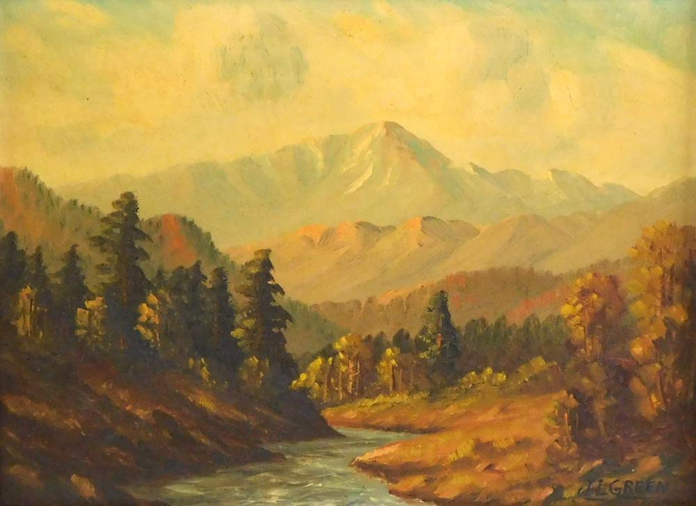 Appraisal: J L Green early th C Pike's Peak oil on