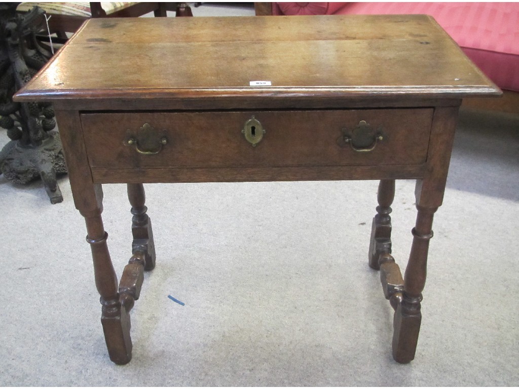 Appraisal: Georgian oak single drawer table