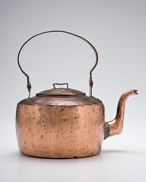 Appraisal: JOHNTOWN PENNSYLVANIA GOOSENECK COPPER TEA KETTLE American ca - marked