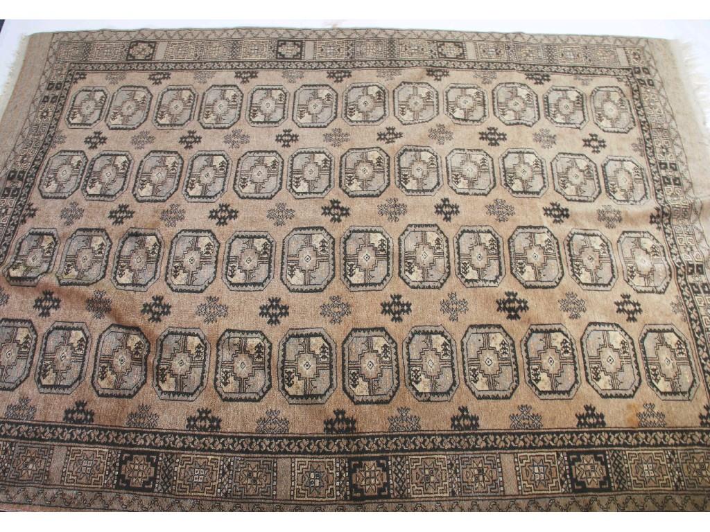 Appraisal: DAULATABAD AFGHAN SMALL CARPET with four rows of twelve black