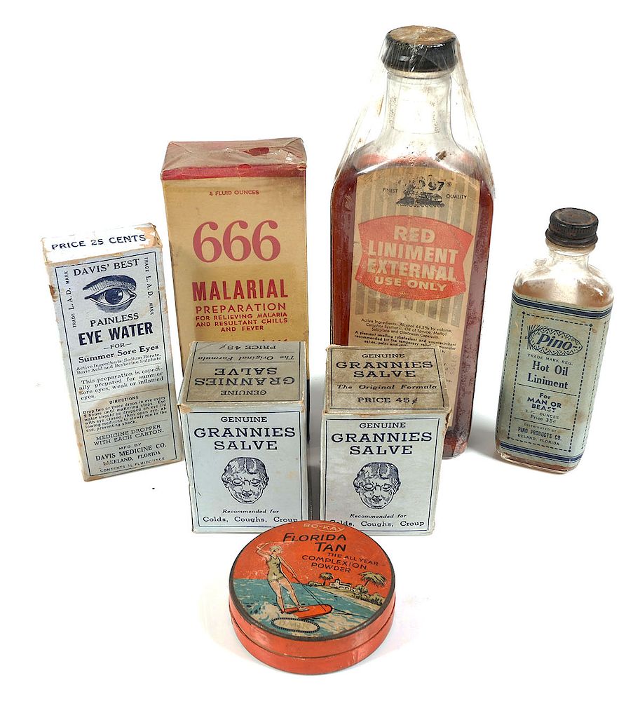 Appraisal: FLORIDA Patent Medicines Makeup Early th century general store products