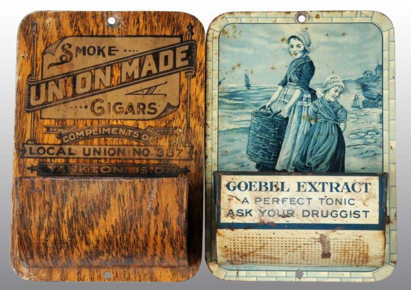 Appraisal: Lot of Tin Match Holders Description Includes one for Goebel