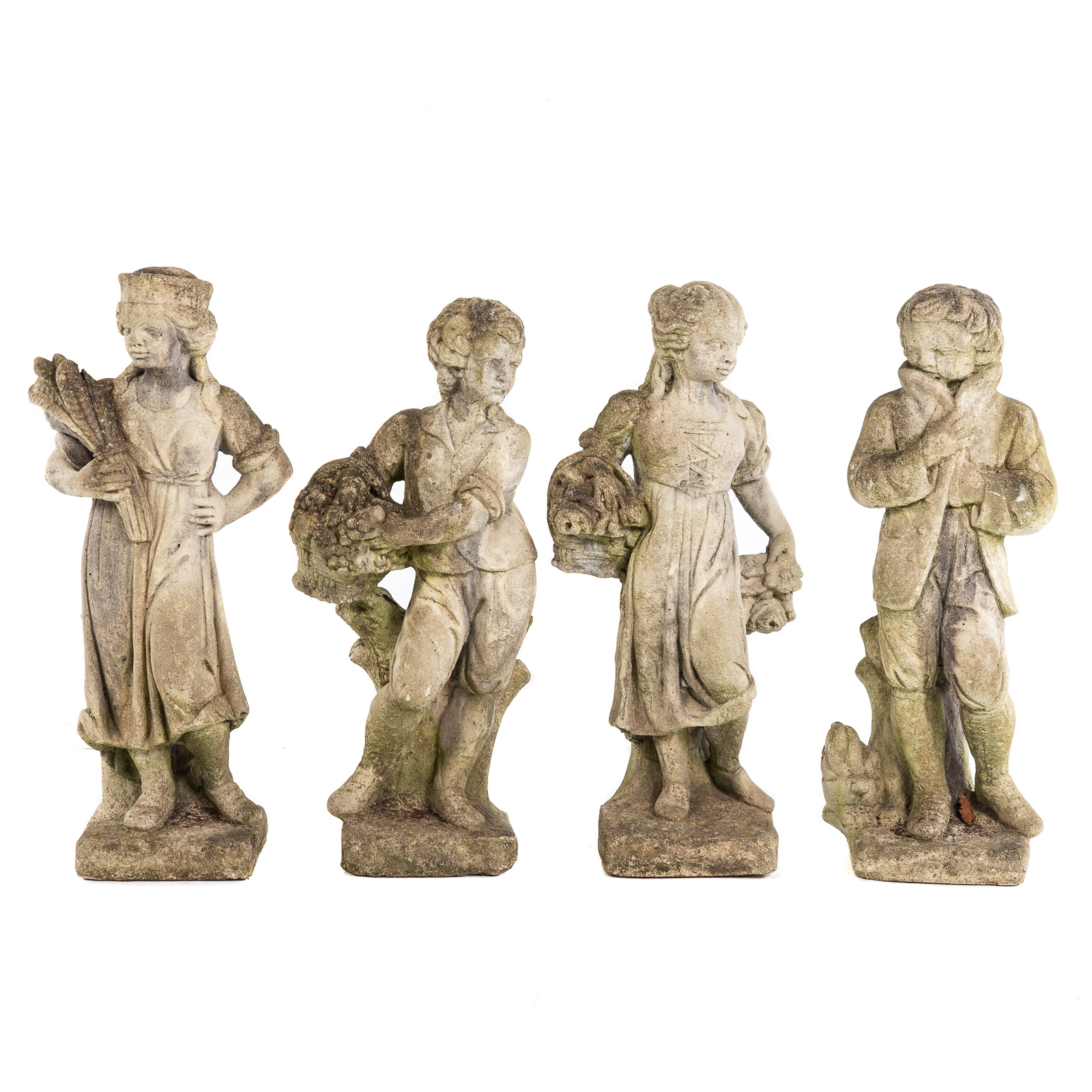 Appraisal: CAST CONCRETE FIGURES OF THE FOUR SEASONS First half- th