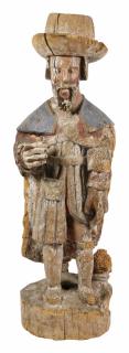 Appraisal: Continental polychrome wood folk art carving of a man th