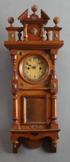 Appraisal: German Carved Walnut Wall Clock th c the brok German