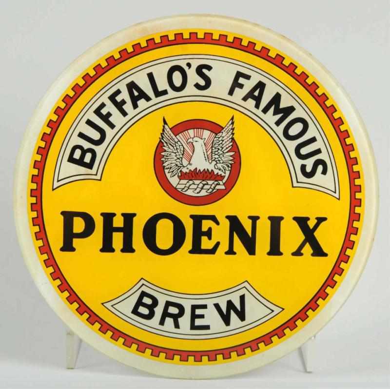 Appraisal: Phoenix Brew Reverse Glass Painted Sign Nice bright sign with