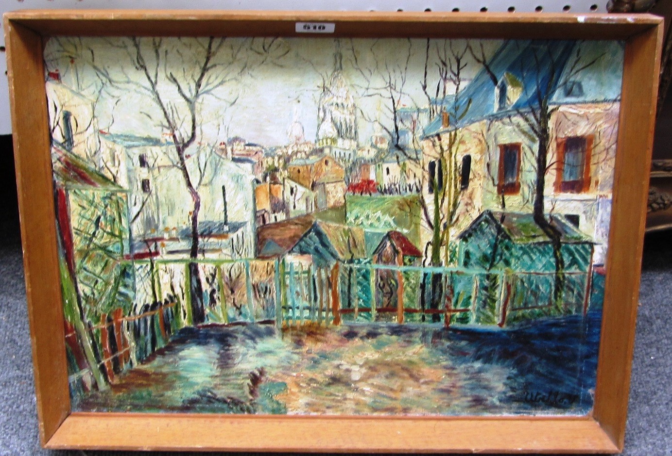 Appraisal: Follower of Maurice Utrillo Montmartre oil on canvasboard bears a